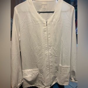 White jockey lab coat